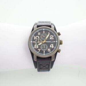 Fossil Bronze DE-5008 Analog Chronograph Genuine Leather Watch